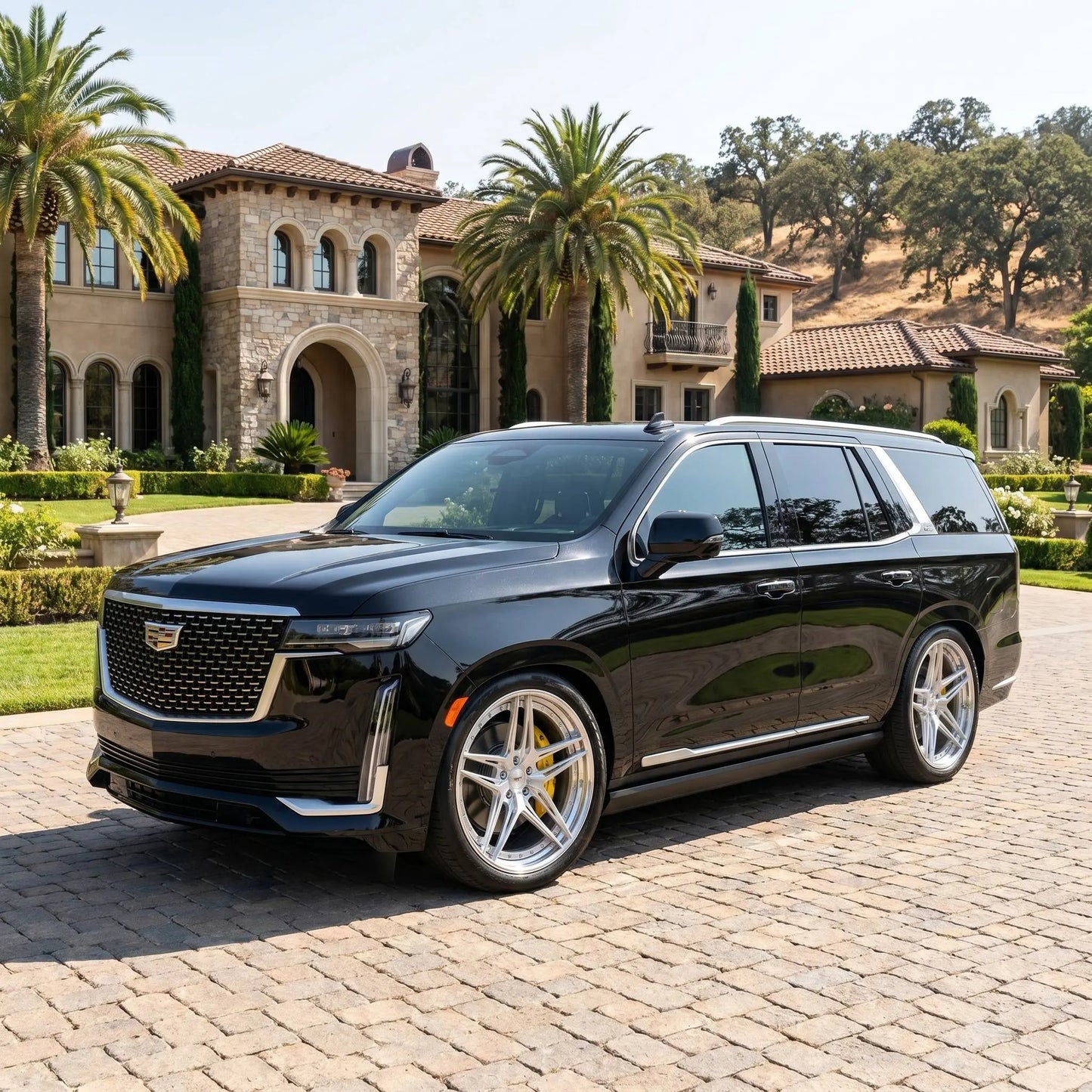 Black 2024 Cadillac Escalade on 24 inch 2-piece forged wheels in Granite Bay customized by Players Club Cars