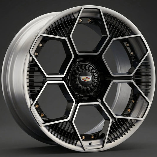 Silver 24 inch wheels for the Cadillac Escalade IQ and V-Series