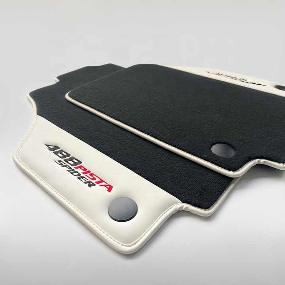 Ferrari 488 Custom Leather Floor Mats GTB Pista Spider Set