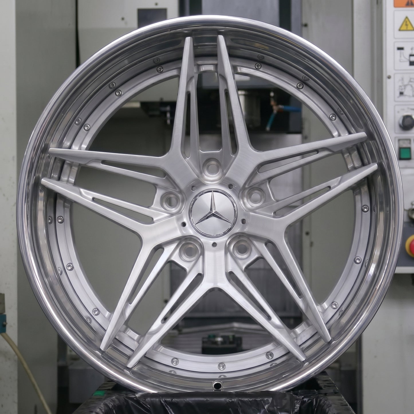 Two Piece Forged Wheels for Mercedes-Benz AMG G-Class G63 G580 G550 GLE63 AMG GT63 AMG GTS GTR Po Black Series Maybach S550 S580 S63 E63 CLS53 CLE53 SL65 SL63 C63 EQS EQE Maybach SLS SLRGLS63 GLE63
