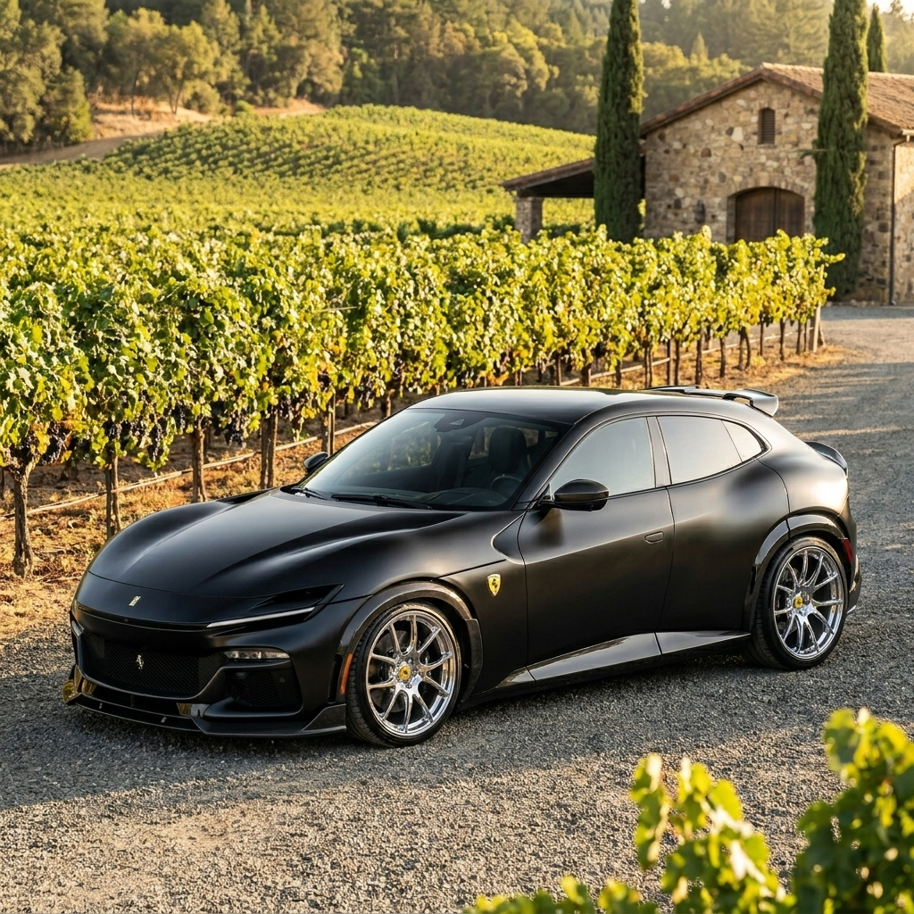 Custom 23” wheels for the Ferrari Purosangue by Players Club Cars