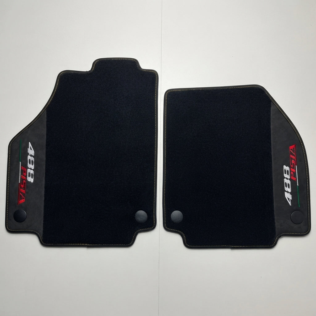 Ferrari 488 Custom Leather Floor Mats GTB Pista Spider Set