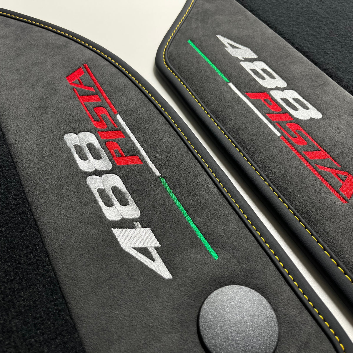 Ferrari 488 Custom Leather Floor Mats GTB Pista Spider Set