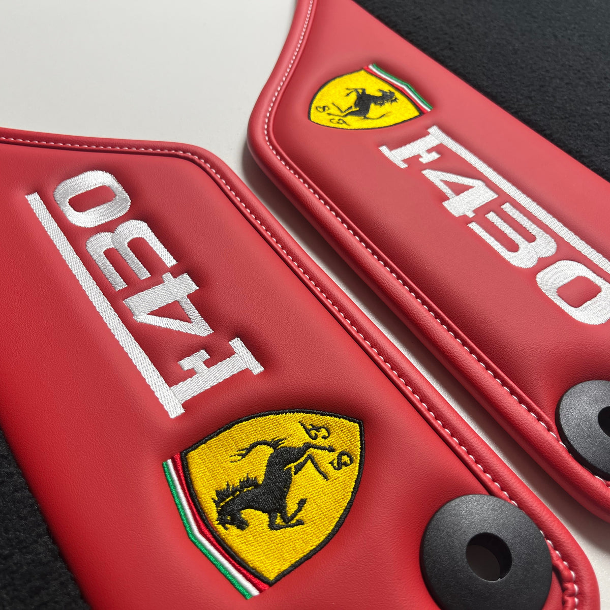 Ferrari F430 Custom Leather Floor Mats Berlinetta Spider Scuderia 16M Set