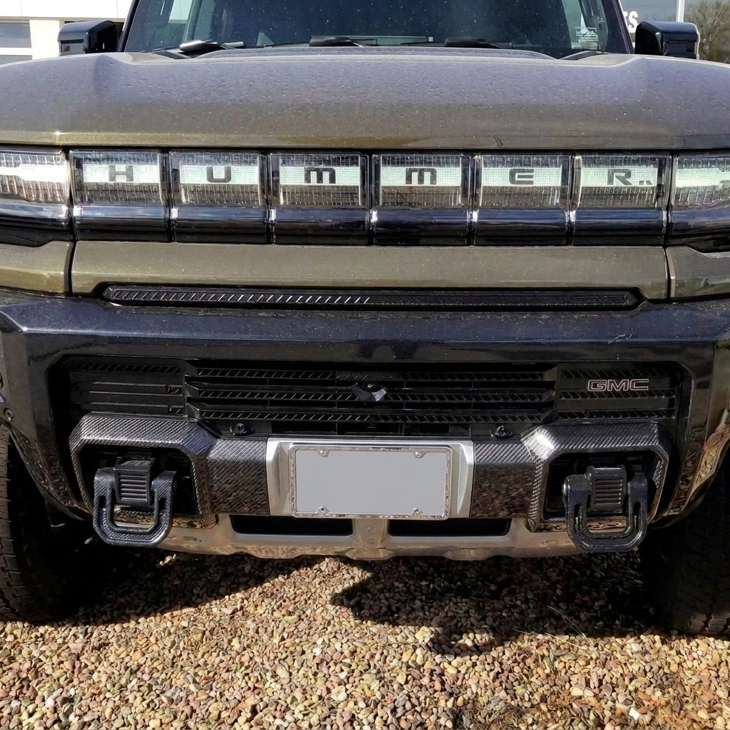 Carbon Fiber Tow Hook Caps & Side Mirror Set for GMC Hummer EV