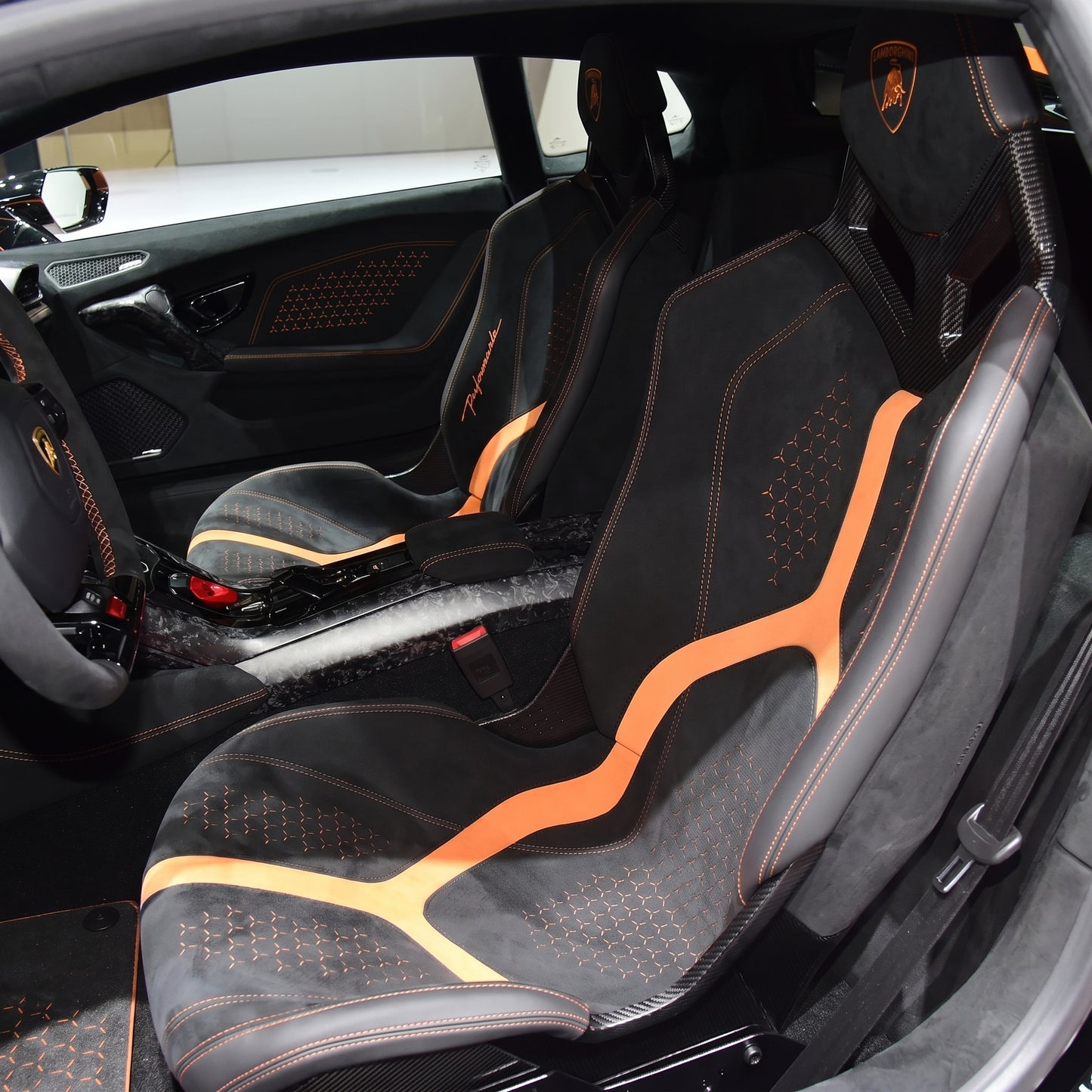 Lamborghini Carbon Fiber Race Seats for the Aventador SV SVJ Huracan Performante LP610 LP580 EVO Tecnica STO Gallardo Murcielago Temerario Revuelto