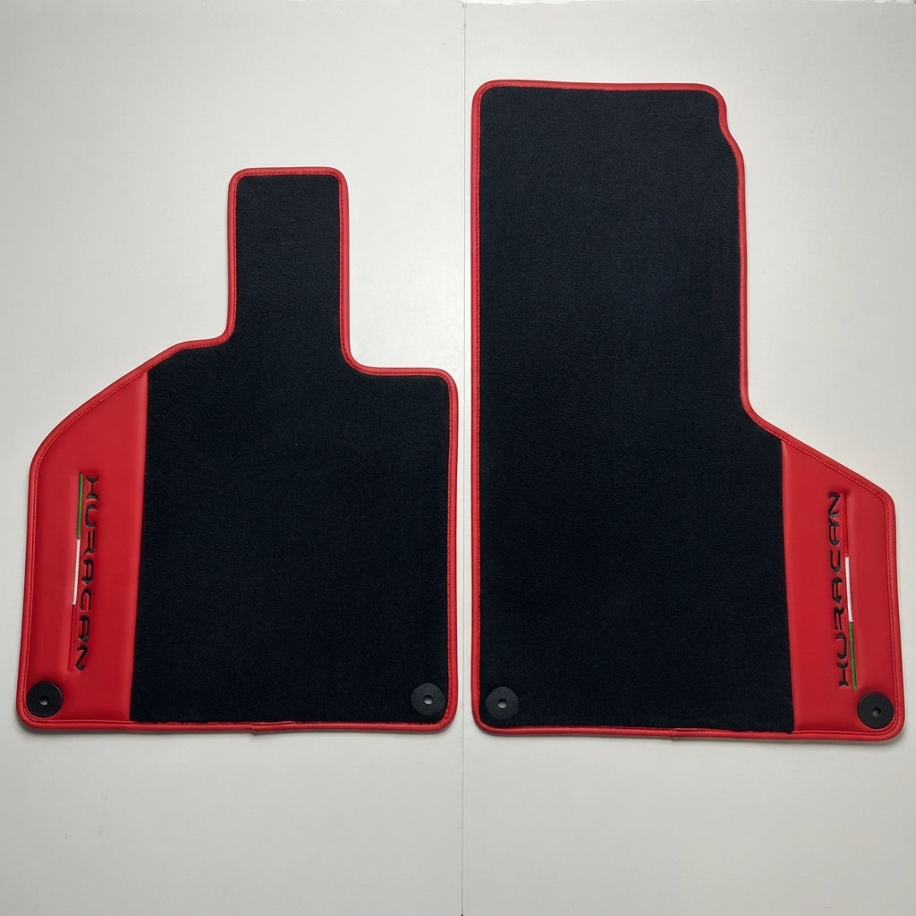 Lamborghini Huracan Custom Leather Floor Mats LP610 LP580 Performante EVO STO Tecnica Sterrato Set
