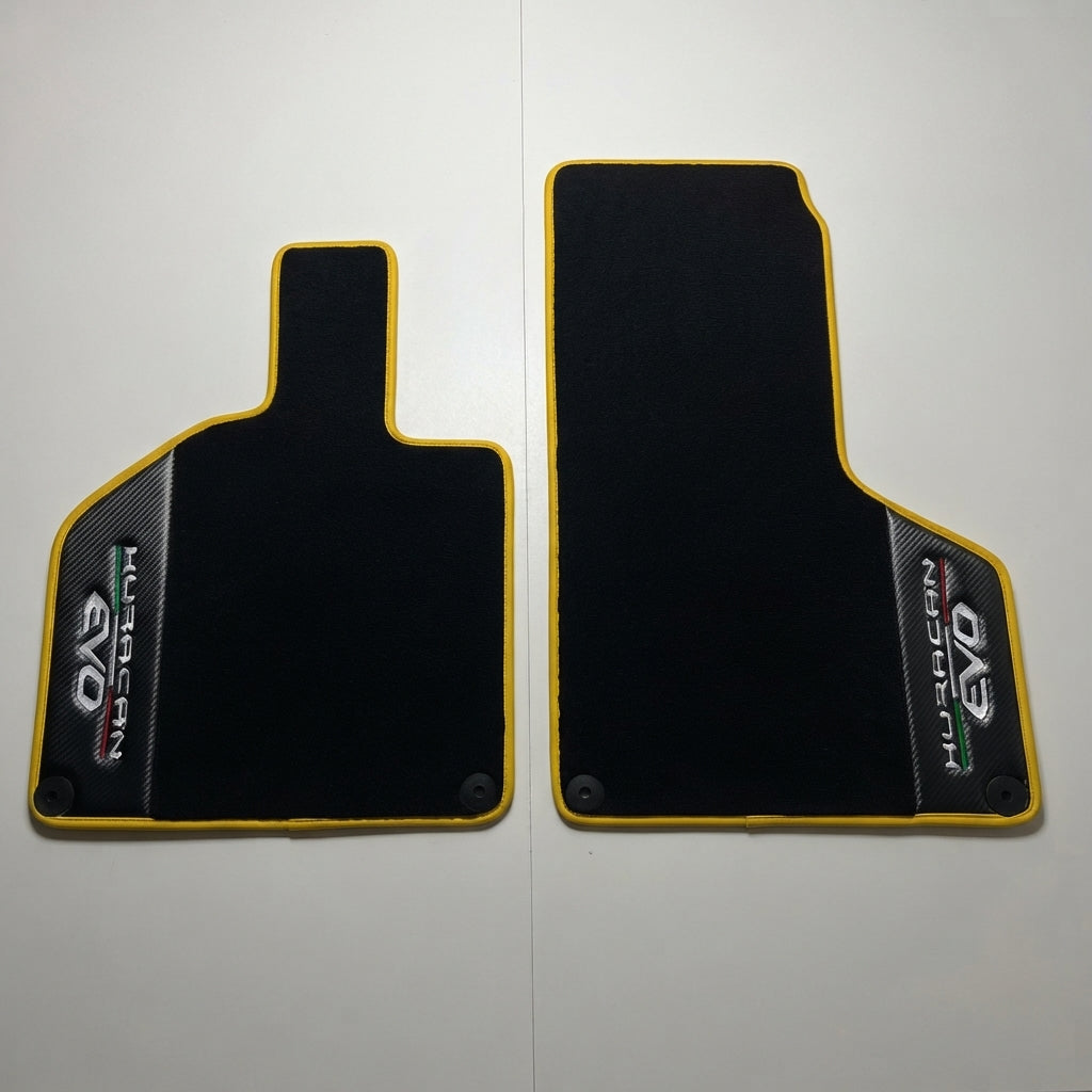 Lamborghini Huracan Custom Leather Floor Mats LP610 LP580 Performante EVO STO Tecnica Sterrato Set