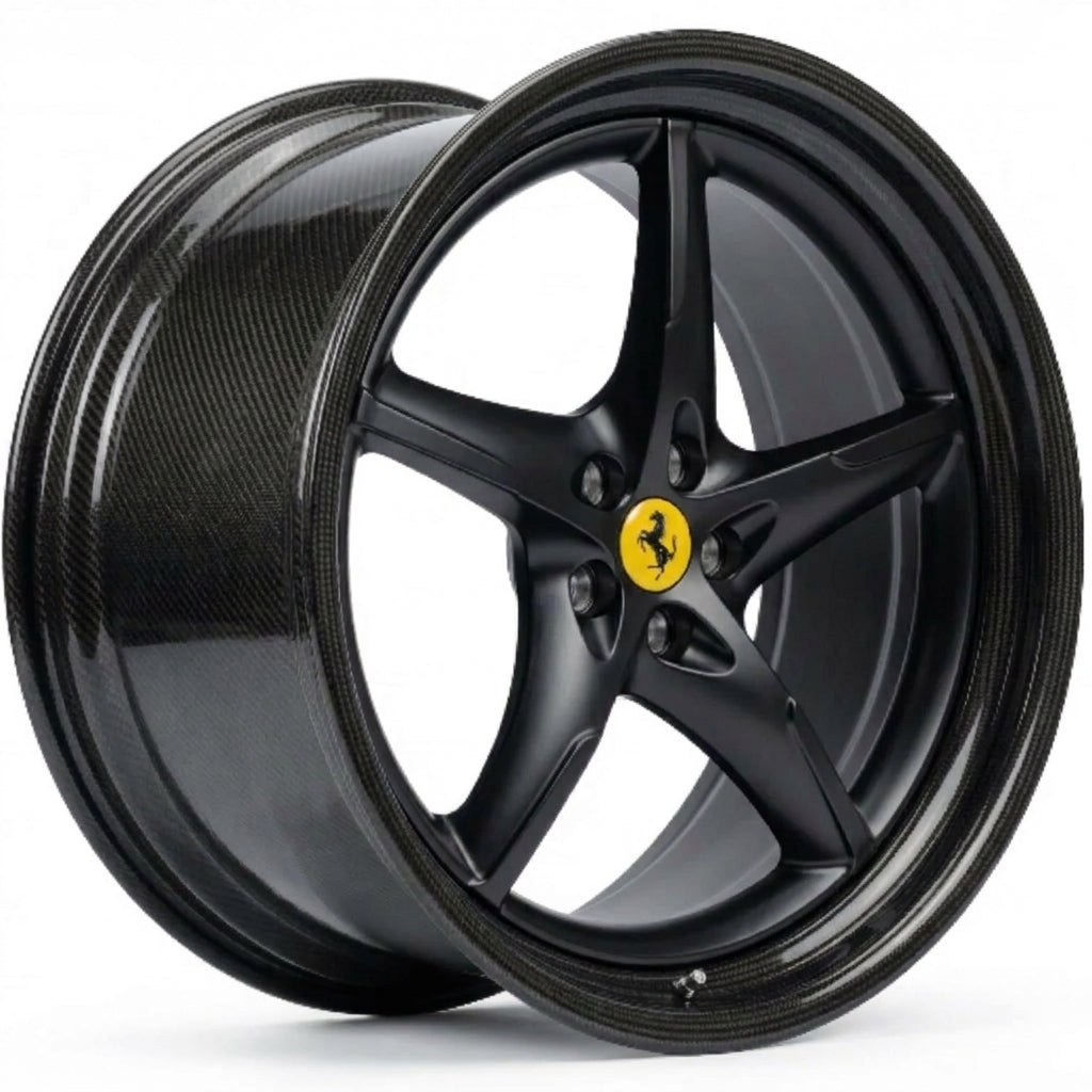 Matte Black Ferrari SF90 Carbon Fiber Rims