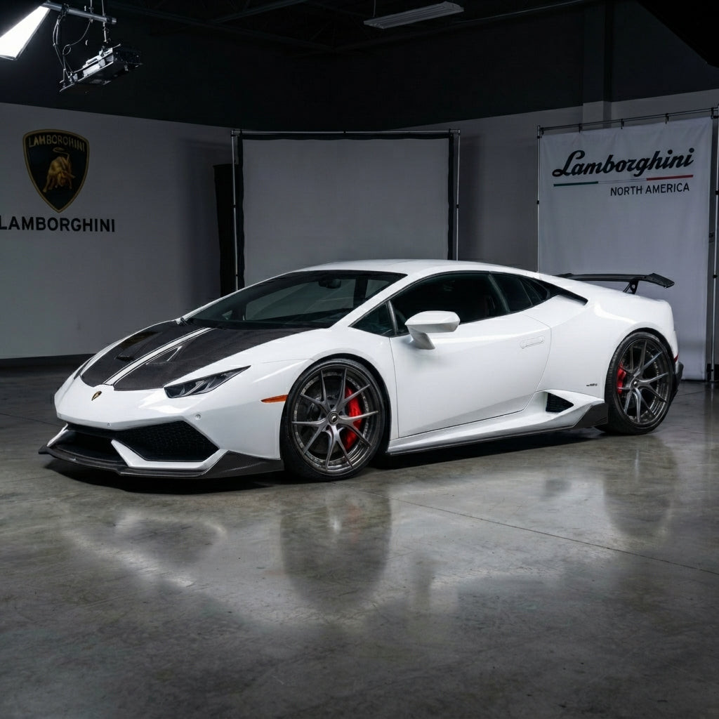 Lamborghini North America White Huracan with Carbon Fiber Rims